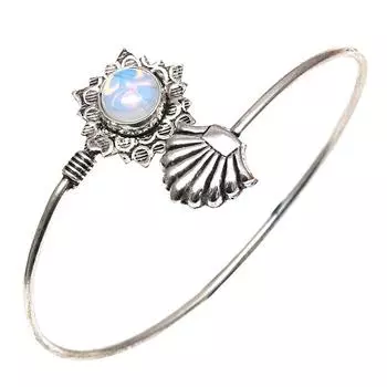 Серебряные ювелирные изделия ручной работы с молочным огненным опалом, браслеты-манжеты 7 дюймов, регулируемые