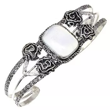 Серебряные ювелирные изделия ручной работы с молочным огненным опалом, браслеты-манжеты 7 дюймов, регулируемые