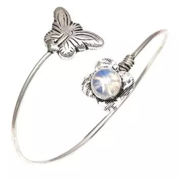 Серебряные ювелирные изделия ручной работы с молочным огненным опалом, браслеты-манжеты 7 дюймов, регулируемые