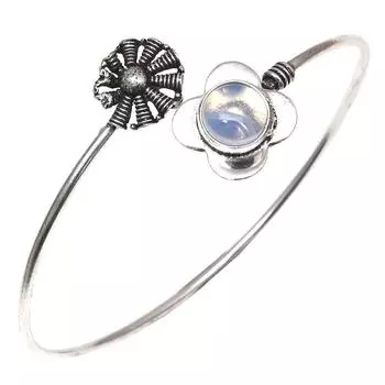 Серебряные ювелирные изделия ручной работы с молочным огненным опалом, браслеты-манжеты 7 дюймов, регулируемые