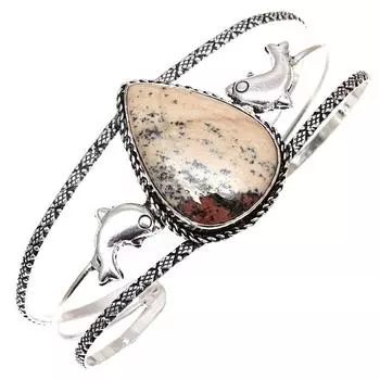 Серебряные ювелирные изделия ручной работы с опалом и дендритным камнем, браслеты-манжеты 7 дюймов, регулируемые