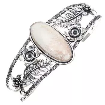 Серебряные ювелирные изделия ручной работы с зеленым септерианским драгоценным камнем, браслеты-манжеты 7 дюймов, регулируемые