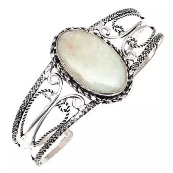 Серебряные ювелирные изделия ручной работы с зеленым септерианским драгоценным камнем, браслеты-манжеты 7 дюймов, регулируемые