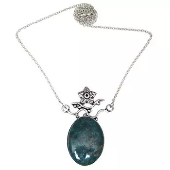 Серебряные ювелирные изделия с драгоценными камнями Хризоколла 2,25 дюйма Подвеска ручной работы стерлингового серебра