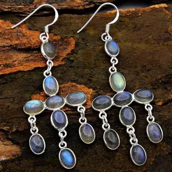 Серебряные ювелирные изделия с шармом, женская серьга, ювелирные изделия с подвесками, серьга ручной работы, серьга из стерлингового серебра 925 пробы синий