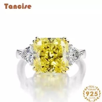 Серебряные ювелирные изделия Tancision S925, простое кольцо с цирконом 10 * 10 5 белый