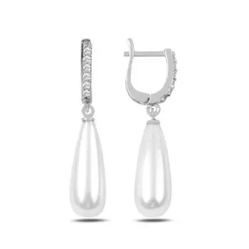 Серебряные жемчужные серьги