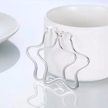 Серебряные женские серьги с пентаграммой s925, модные персонализированные серьги со звездами, подарок для пары серебряный