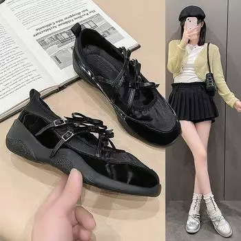 Серебряные женские туфли-лодочки с бантом и перекрестными ремешками на плоской подошве, модные и удобные повседневные туфли Мэри Джейн с внутренней высотой 35 серебряный