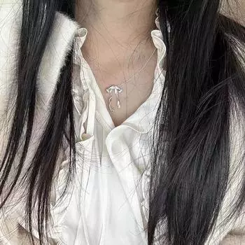 Серебряный элегантный бант кулон ожерелье ключицы цепь роскошные изысканные украшения для вечеринок аксессуары для свадебной вечеринки женщины девушки подарки