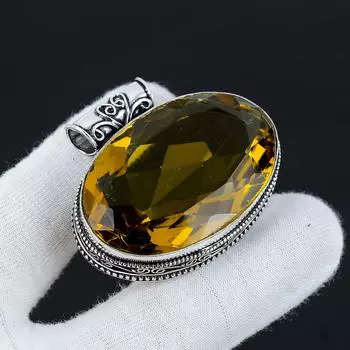 Серебряный антикварный кулон с драгоценным камнем с цитрином, кулон для ювелирных изделий из стерлингового серебра 925 пробы, серебряные украшения с цитрином, кулон для нее, кулон для подарков 2.16 жёлтый