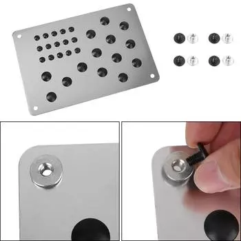 Серебряный автомобильный напольный коврик, противоскользящая подушечка для ног, накладка на пятку, нескользящая нашивка для ковра, универсальная автомобильная пластина из сплава черный белый