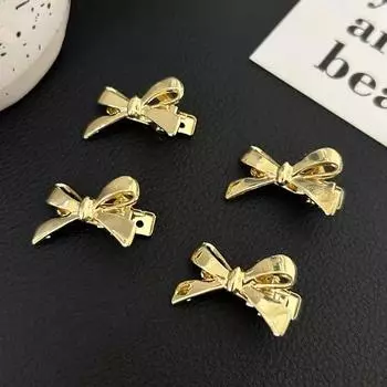 Серебряный бант Мини Металлическая челка Боковые зажимы Шпилька для волос на лбу Заколки для волос для женщин и девочек Милые аксессуары для укладки волос Корейская мода