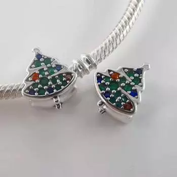 Серебряный бисер в рождественском стиле Рождественская елка Diy Браслет Аксессуары Аксессуары Рождественский волшебный шарм из бисера