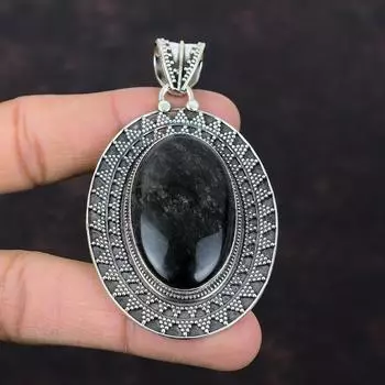 Серебряный Блеск Обсидиана Подвеска Подлинные Ювелирные Изделия Из Драгоценных Камней Подвеска Стерлингового Серебра 925 Пробы Винтаж Кулон Ручной Работы Подарок Для Жены Ювелирные Изделия В Стиле Бохо