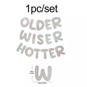 Серебряный блестящий баннер для фотобудки «Старше, мудрее, горячее» на день рождения, фон для фотобудки, принадлежности для женщин серебряный