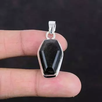 Серебряный блестящий обсидиановый кулон с драгоценным камнем антикварные ювелирные изделия 925 пробы кулон ювелирные изделия ручной работы подарки для женщин дизайнерский кулон