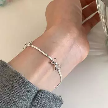 Серебряный браслет-бантик 925 пробы с лезвием-цепочкой Ins, особый дизайн Fairy 925