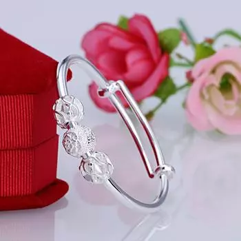 Серебряный браслет для новорожденных и детей в форме полнолуния, подарок S990, полностью серебряный браслет для мужчин и женщин, модные детские ювелирные изделия с гравировкой Adjustable size