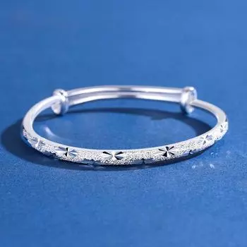 Серебряный браслет Full Sky Star S999 Feet с литературным и свежим матовым ощущением, уникальный дизайн, браслет Push Pull, универсальный и элегантный стиль Adjustable size серебряный