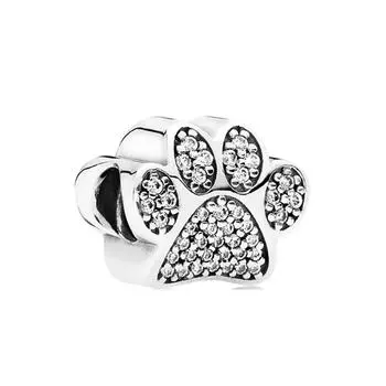 Серебряный браслет из бисера Diy для девочек, аксессуары, милые когти для домашних животных, инкрустированные бриллиантами, модные минималистичные ювелирные изделия из бисера, бусины