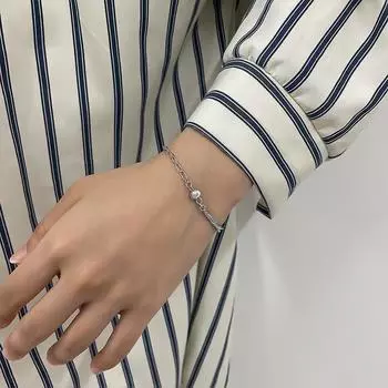 Серебряный браслет из стерлингового серебра S925, браслет с нерегулярным сращиванием, трендовый уличный хип-хоп, универсальный индивидуальный нишевый асимметричный браслет из бисера