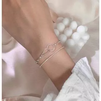 Серебряный браслет из стерлингового серебра S925, модное кольцо, браслет для женщин, модный универсальный простой корейский браслет-цепочка для женщин