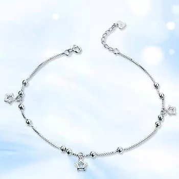 Серебряный браслет на щиколотку 925 пробы, женский симпатичный кулон XINGX, корейский стиль, бусины на удачу, украшения для ног 925