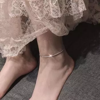 Серебряный браслет на щиколотку «Звездное небо»: Универсальный дизайн для женщин в японско-корейском стиле серебряный