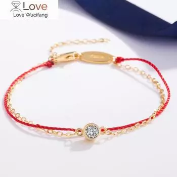 Серебряный браслет ручной работы 925 пробы для женщин Красная нить для руки Браслет из розового золота с красной веревкой Тонкие браслеты из красной веревки Ювелирные изделия золотой