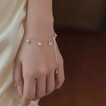 Серебряный браслет S925, нишевый дизайн, модный высококачественный браслет для двух видов одежды, новый стиль, браслет с тремя бобами silver