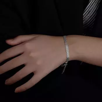 Серебряный браслет S925 с цепочкой Bestie, персонализированный плетеный многослойный браслет с шариковой цепочкой для тяжелой промышленности для женщин