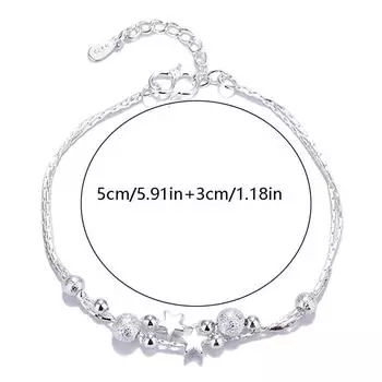 Серебряный браслет с подвесками Lucky Bead Charm для женщин, круглые браслеты, роскошь