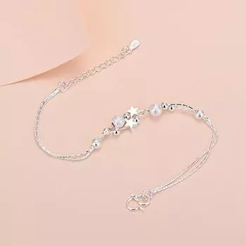 Серебряный браслет с подвесками Lucky Bead для женщин, круглые браслеты, модная роскошь