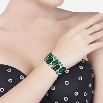 Серебряный браслет стерлингового изумруда драгоценный камень теннис ручной работы натуральный зеленый