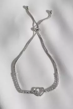 Серебряный браслет Waterway с бесконечностью и лифтом в форме сердца