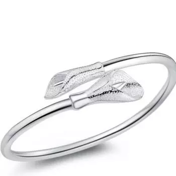 Серебряный браслет, женская японская и корейская версия браслета «Подкова Лотоса» Браслет «Подкова Лотоса» Серебряный браслет Adjustable size