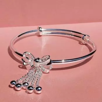 Серебряный браслет женский браслет из чистого серебра S999 серебряный браслет для ног студент серебряный браслет с кисточкой лучший друг Adjustable size