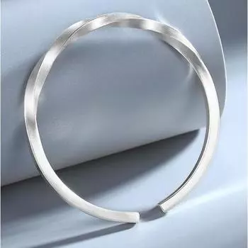 Серебряный браслет женский кольцо Мебиуса из чистого серебра S999 полностью серебряный однотонный браслет женский подарок на день Adjustable size