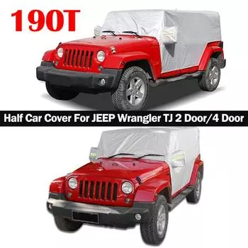 Серебряный чехол для автомобиля JEEP Wrangler TJ 2 двери/4 двери, водонепроницаемый, анти-УФ, солнцезащитный козырек, пылезащитный чехол, внешние аксессуары