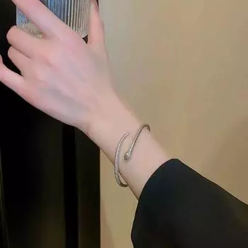Серебряный цвет браслеты змея браслет для женщин личность мода простой регулируемый браслет свадебные украшения подарки на день рождения серебряный