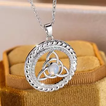 Серебряный цвет кельтский узел круглый кулон ожерелье для женщин мужчин удачи модные ювелирные изделия подарок на день рождения серебряный