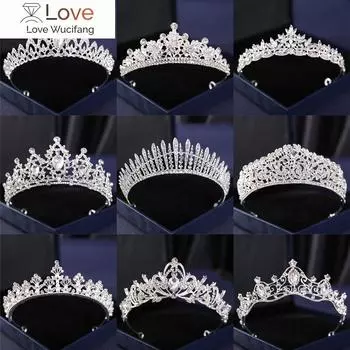 Серебряный цвет кристальные короны и диадемы в стиле барокко, винтажная корона-тиара для женщин, диадема для невесты, свадебные аксессуары для волос