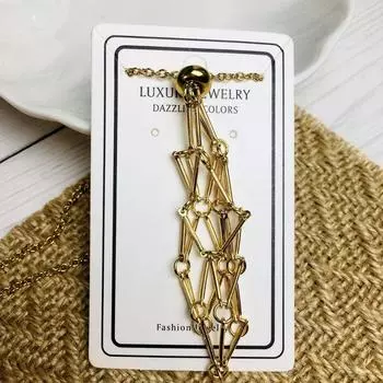 Серебряный цвет кристаллическая сетка металлическое ожерелье сменный камень держатель ожерелье женщины мужчины Gold-L