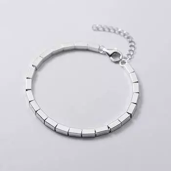 Серебряный цвет, милые квадратные соединяющиеся браслеты для женщин, свадебные украшения