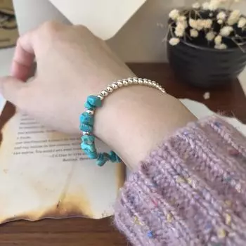 Серебряный цвет натуральный бирюзовый браслет для женщин нерегулярный асимметричный богемный оригинальность дизайн ювелирные изделия подарок синий