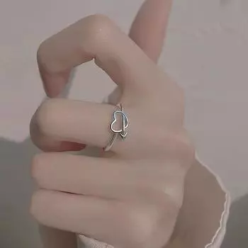 Серебряный цвет романтическое кольцо на палец стрела любви для женщины свободный размер изысканное сердце свадебные украшения