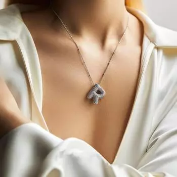 Серебряный цвет серебряное ожерелье из циркония с подвеской из окрашенной стали с буквами ожерелье индивидуальность вечерние украшения Style 3