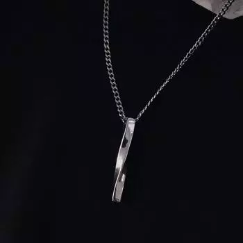 Серебряный цвет винт длинная цепочка ожерелье личности мужские ювелирные изделия геометрический кулон ожерелье