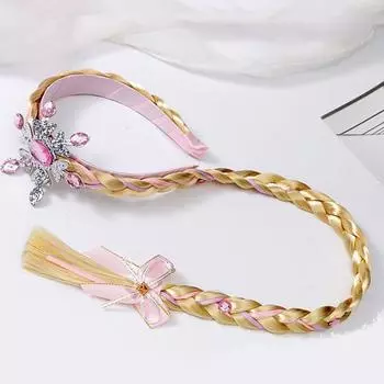 Серебряный цветочный ободок для девочек, парик, повязка на голову, длинные волосы, снежинка, блестящие накладные волосы, подарок на Хэллоуин